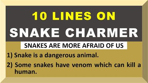 Lines On Snake Charmer In English Few Lines On Snake Charmer Youtube