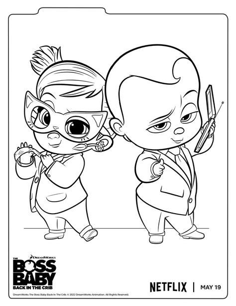 Free Boss Baby Theodore & Tina Coloring Page - Mama Likes This