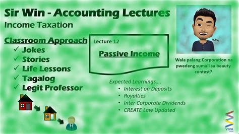 Lecture 12 Passive Income Taxation For Corporation [income Taxation] Youtube