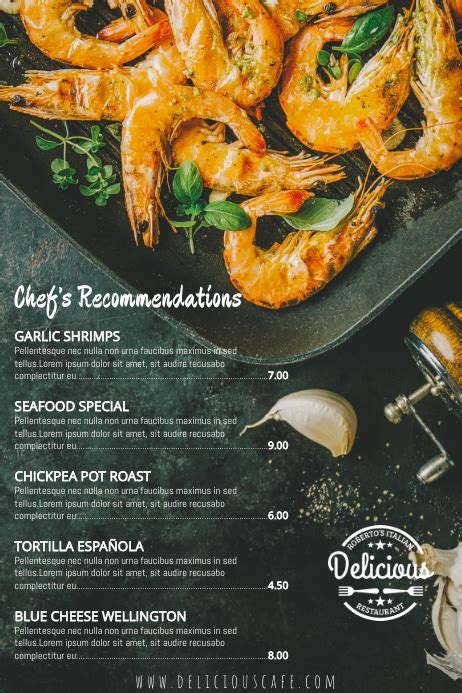 Restaurant Special Deals Menu Template Postermywall