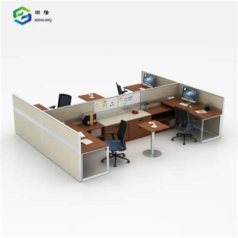 American Style Aluminum Frame Partition Office Workstations Large L