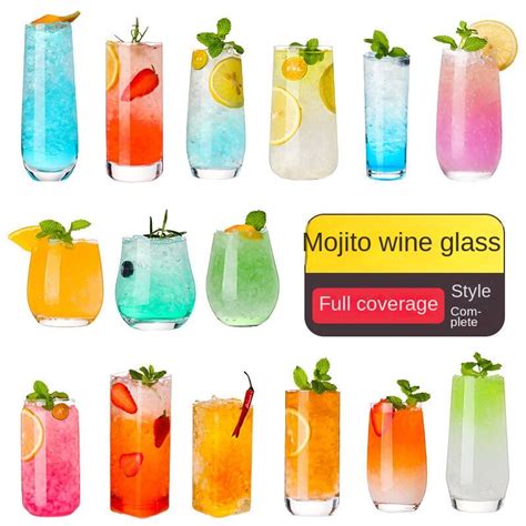 Mojito Glass Cocktail Bar Collin Long Drink Cup Juice Creative Mixing Wine Shopee Malaysia