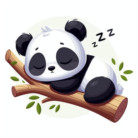 Vetor De Desenho Animado De Panda Dormindo Fofo Em Fundo Branco Vetor