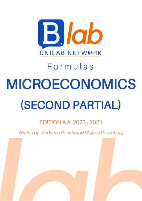 Micro Formulas 2nd partial 20-21 - F o r m u l a s MICROECONOMICS (SECOND PARTIAL) EDITION A ...