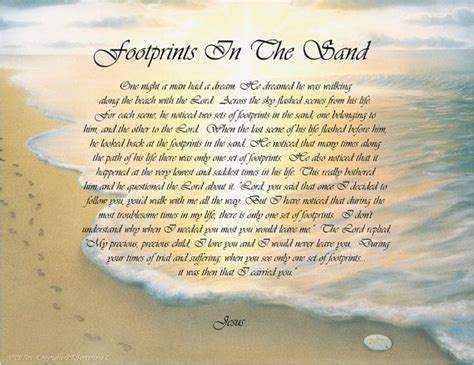 Footprints In The Sand Printable Version Footprints In The Sand Poem Footprint Footsteps In