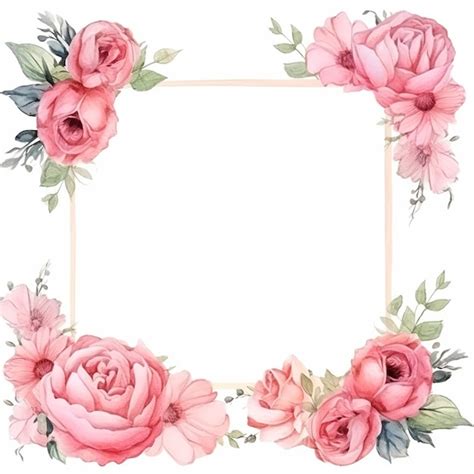 Premium Photo Water Color Frames Floral