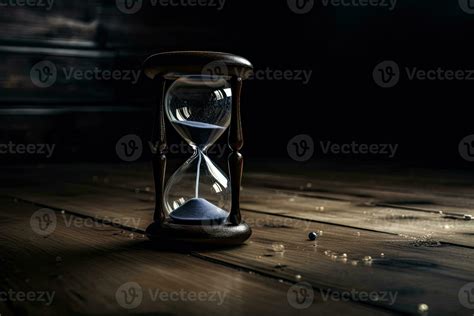 Hourglass On Dark Background Time Is Running Out 23599381 Stock Photo