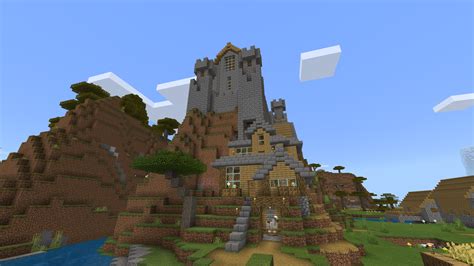 Minecraft Castle Built Into Mountain