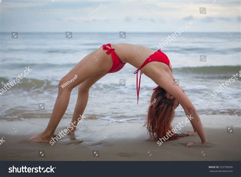 Beautiful Asian Woman Red Bikini Posing Stock Photo 523730026 Shutterstock
