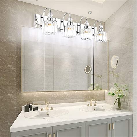 Ralbay Modern Led Crystal Bathroom Vanity Lights Lights Stainless