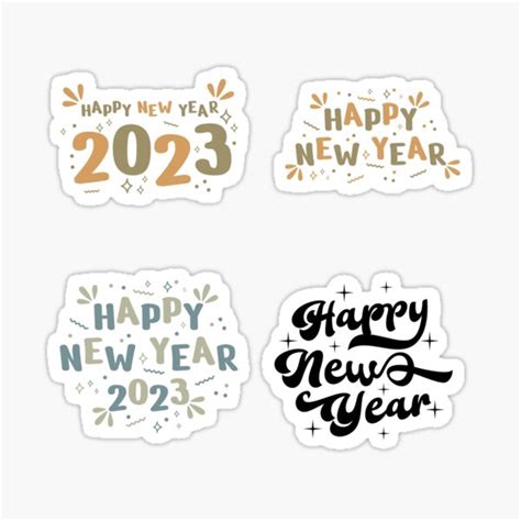 "Transparent New Year Sticker Pack for 2023 | Happy New Year 2023 ...