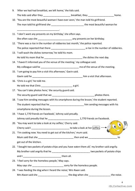 Reported Speech Lesson 2 General Gra… English Esl Worksheets Pdf And Doc