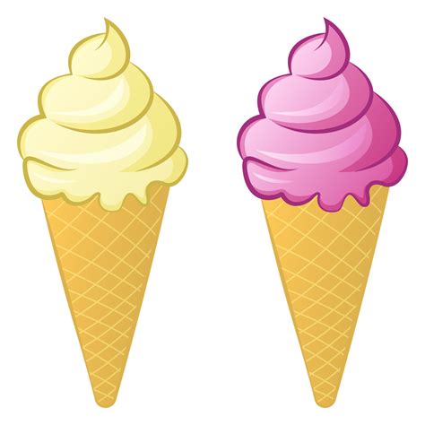 Ice Cream In A Waffle Cone On A White Background Vector Illustration