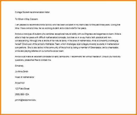 Letter Of Recommendations Template Beautiful College Letter Of Re