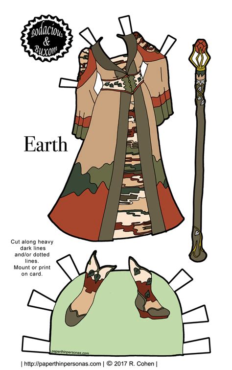 An Earth Inspired Sorceress Gown For The Bandb Printable Paper Doll Series