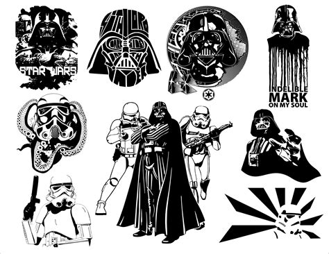 Star Wars Svg Bundle Vector Clipart Collection Hand Drawn Etsy Sexiz Pix