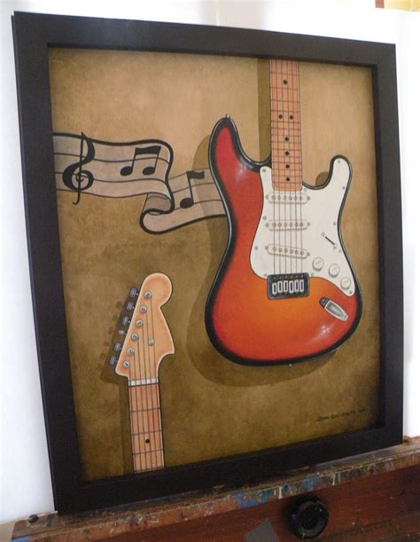 Original Oil Painting Electric Guitar Music Themed Custom Etsy