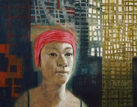 Chinese Swimmer 2014 Oil And Wax On Canvas By Tom Wood British Artist