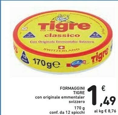 Tigre Formaggini Con Originale Emmentaler Svizzero Offerta Di Conad