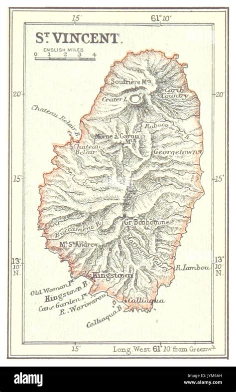 Map of St.Vincent (1888 Stock Photo - Alamy