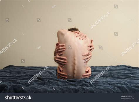 Surreal Naked Man Sitting On Bed Stock Photo Shutterstock