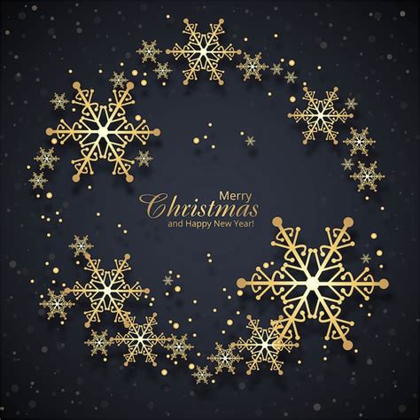 Premium Vector Beautiful Merry Christmas Card With Snowflake Background