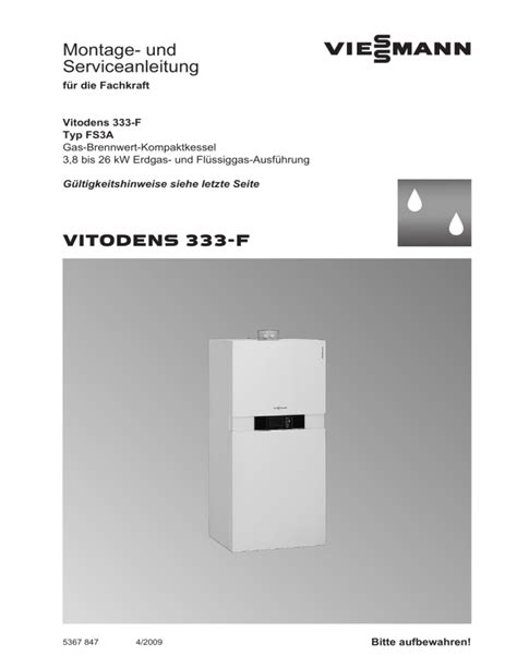 Vitodens 333 F Montage Und Serviceanleitung