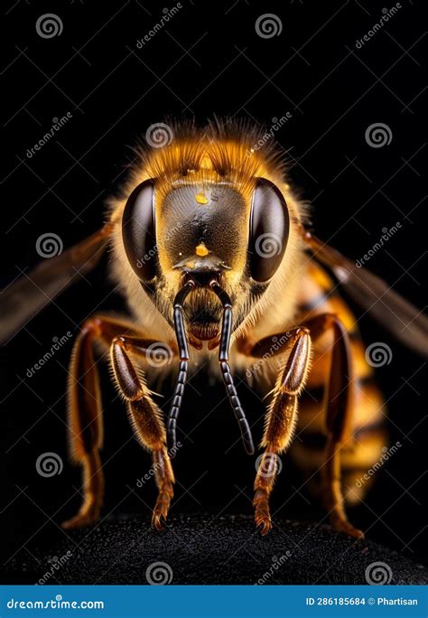 Close-Up Photo of a Honey Bee Stock Illustration - Illustration of ...