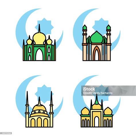 Ilustrasi Ikon Masjid Masjid Simbol Muslim Islam Ilustrasi Stok - Unduh ...