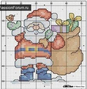 Babbo Natale Che Porta I Regali Punto Croce Cross Stitch