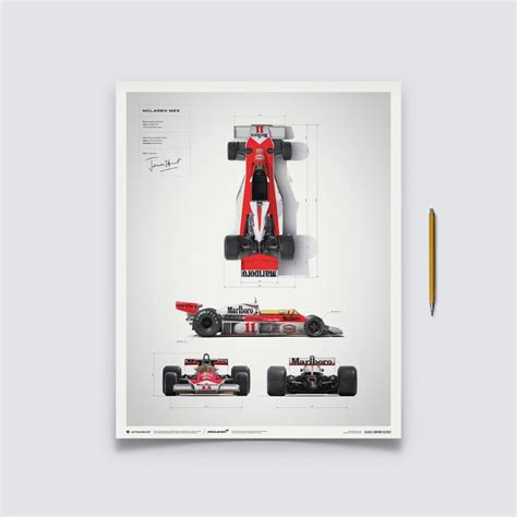 Automobilist Posters McLaren M23 James Hunt Blueprint Japanese