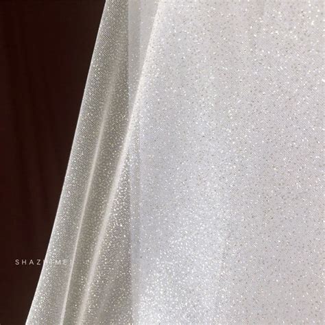 White Sparkly Tulle Fabric Etsy