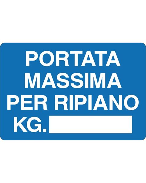 Cartello All Portata Massima Per Ripiano Kg