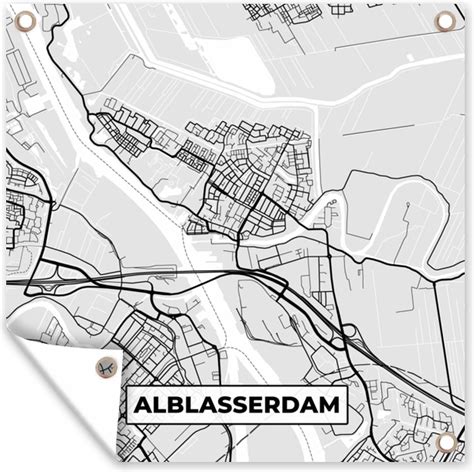 Tuinposters Plattegrond Alblasserdam Kaart Stadskaart 50x50 Cm