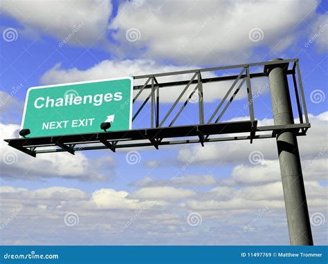 Challenges Ahead Road Sign Stock Image Cartoondealer