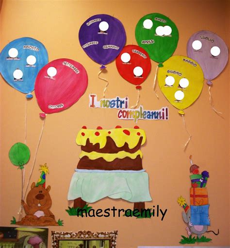 MaestraEmily IL CARTELLONE DEI COMPLEANNI Compleanno Scuola Dell