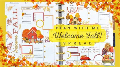 PLAN WITH ME WELCOME FALL SPREAD THE HAPPY PLANNER YouTube