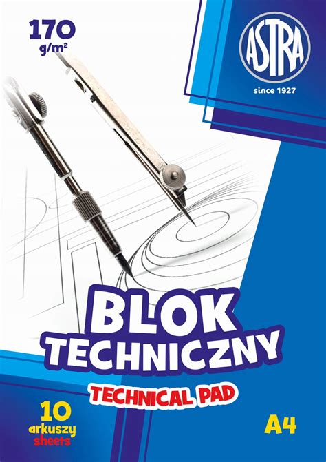 BLOK TECHNICZNY BIAŁE KARTKI A4 ASTRA 170g m2 10083749207 Allegro pl