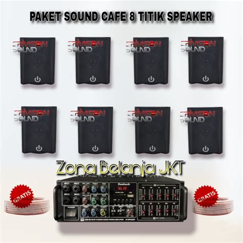 Jual PAKET SOUND SYSTEM SPEAKER CRIMSON 4 INCH 8 SPEAKER CAFE RESTO