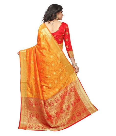 Yashvi Designer Yellow Banarasi Silk Saree Buy Yashvi Designer Yellow