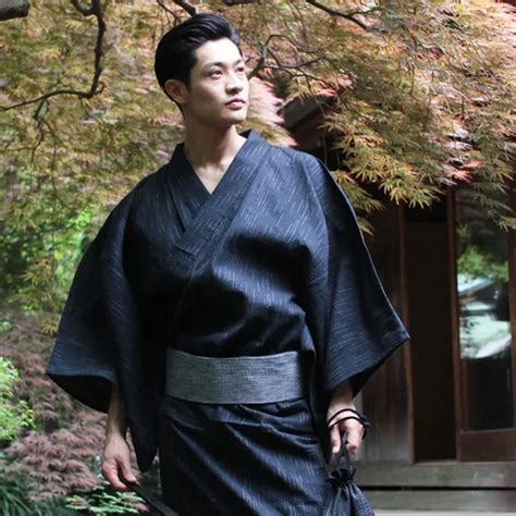 Japanese kimono traditional men yukata male samurai costume kimono ...