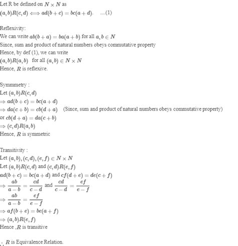 2 Let N Denote The Of Natural Numbers And R Be The Relation On N N Defined By A B R Cd Ad