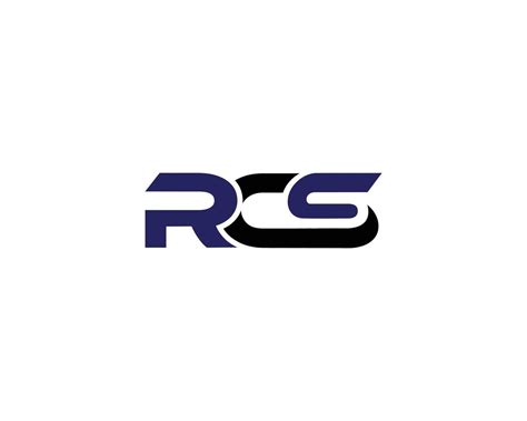 design de logotipo de carta rcs criativo modelo de símbolo de vetor de