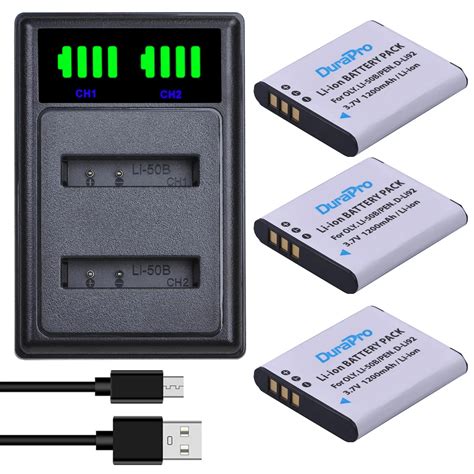 DuraPro 1200mAh Li 50B D LI92 Li 50B D LI92 Battery LED Charger With