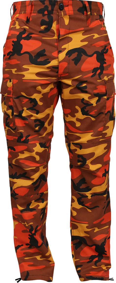 Mens Savage Orange Camouflage Cargo Army Camo Fatigues Military BDU ...