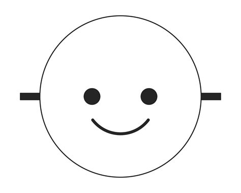 Emoji face flat monochrome isolated vector object. Positive emotions ...