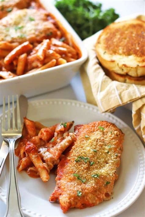 One Pan Baked Chicken Parmesan And Penne Simply Happenings