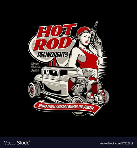 Hot Rod 07 Royalty Free Vector Image VectorStock