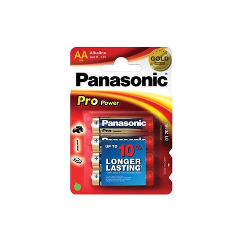 PANASONIC Piles Alcaline Pro Power AA LR06 X 4 BEM S Pile Batterie