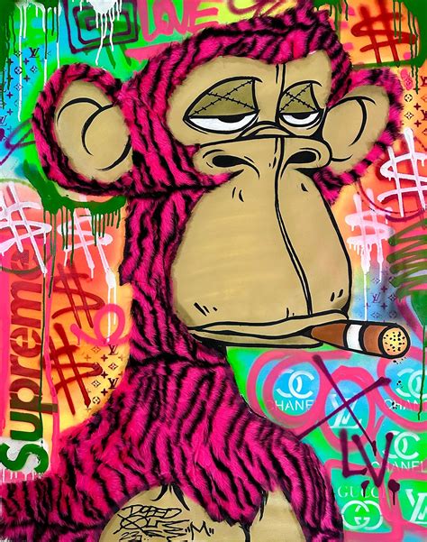 At Auction Doped Out M Doped Out M Bored Ape Plush Original On Canvas